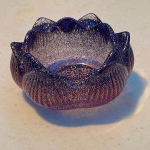 Homemade resin flower shaped container.